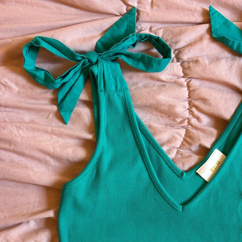 Maeve by Anthropologie Rafaela bow tie tank in teal